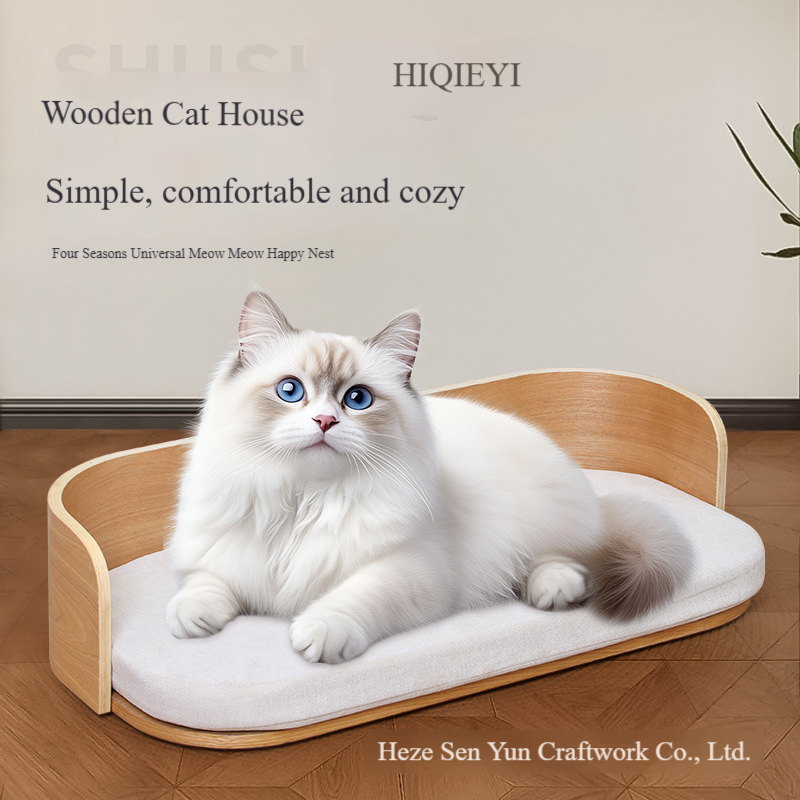 Pet Bed Sofa for Cats and Dogs, Removable and Washable Woodcrafted Cushion