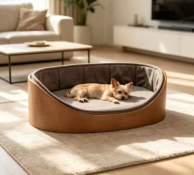 Soft Luxury Solid Dog Bed Washable Comfortable Eco-Friendly Pet Cushion All Season Use with Cartoon Style Packed in Carton
