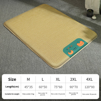 Japanese Style Summer Cat Nest Eco-Friendly Rattan Dog Bed Removable Cooling Mat for Medium Large Pets Corgi-Friendly Pet