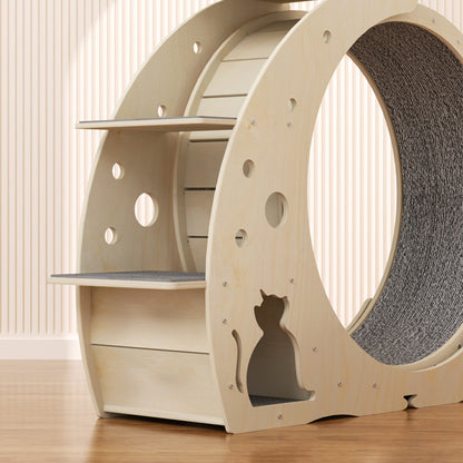 Luxury Modern Wooden Cat Exercise Wheel