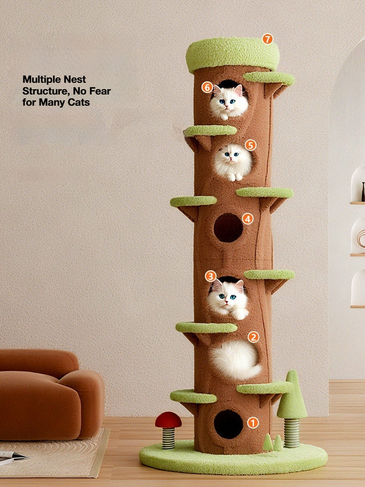 Modern Large Cat Tree Tower with Sisal Scratching Posts